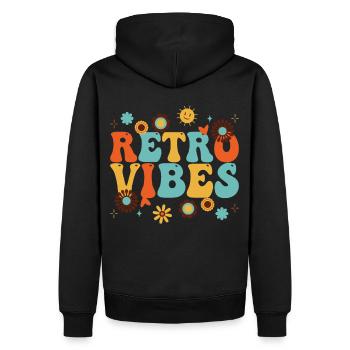 Retro Vibes Groovy Vintage Pop Culture - Männer Premium Bio Hoodie - Schwarz - Hinten - Nico (187cm)