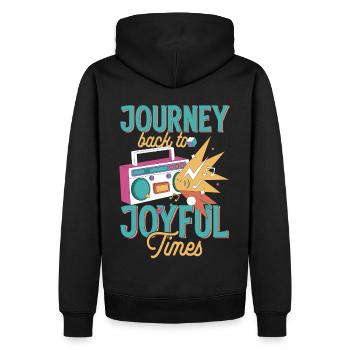 Journey Back to Joyful Times Vintage Retro Music L - Männer Premium Bio Hoodie - Schwarz - Hinten - Nico (187cm)