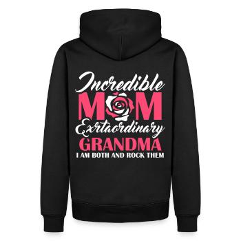 Incredible Mom Extraordinary Grandma Funny Mother' - Männer Premium Bio Hoodie - Schwarz - Hinten - Nico (187cm)