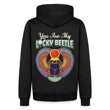Scarabée de la Saint-Valentin, Love Love Saying - Sweat à capuche Premium bio Homme - noir - Dos - Nico (187cm)