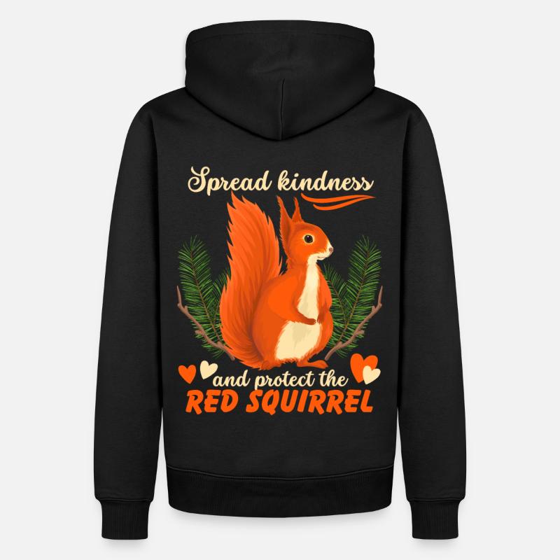 Funny Squirrel Saying, Red Squirrel - Men’s Premium Organic Hoodie - black