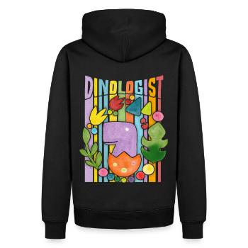Dinosaure kawaii, arc en ciel, bébé Dino dans l’œuf - Sweat à capuche Premium bio Homme - noir - Dos - Nico (187cm)