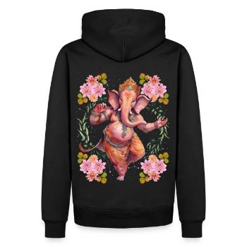 Dieu hindou Ganesha, Ganesh Illustration - Sweat à capuche Premium bio Homme - noir - Dos - Nico (187cm)