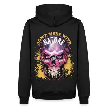Umweltschutz Skull Totenkopf Naturschutz Spruch - Männer Premium Bio Hoodie - Schwarz - Hinten - Nico (187cm)