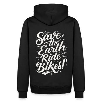 Sauvez la Terre Ride Bikes Cyclisme Dicton - Sweat à capuche Premium bio Homme - noir - Dos - Nico (187cm)