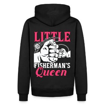 Little Fisherman's Queen Cute Fishing Dad Fish Lov - Männer Premium Bio Hoodie - Schwarz - Hinten - Nico (187cm)