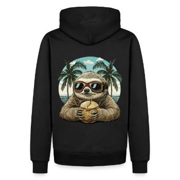 Rêve tropical décontracté : Style paresseux - Sweat à capuche Premium bio Homme - noir - Dos - Nico (187cm)