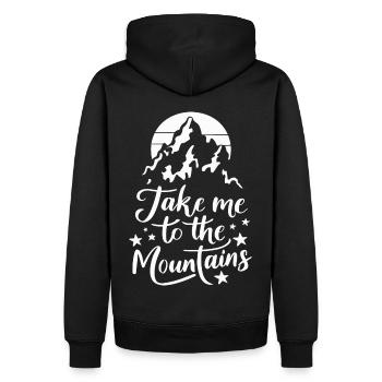 Take me to the Mountains Berge Wandern Klettern - Männer Premium Bio Hoodie - Schwarz - Hinten - Nico (187cm)