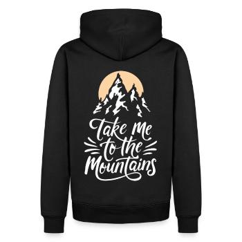 Take me to the Mountains Berge Wandern Klettern - Männer Premium Bio Hoodie - Schwarz - Hinten - Nico (187cm)