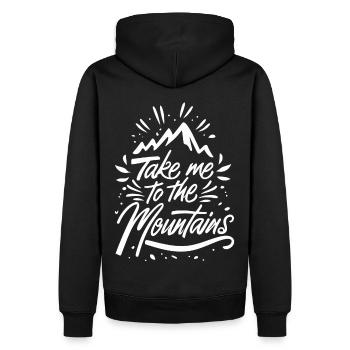 Take me to the Mountains Berge Wandern Klettern - Männer Premium Bio Hoodie - Schwarz - Hinten - Nico (187cm)