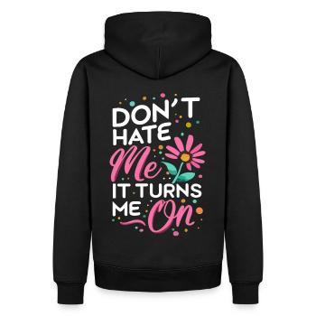 Ne me déteste pas, ça m’excite sur les dictons sarcastiques - Sweat à capuche Premium bio Homme - noir - Dos - Nico (187cm)