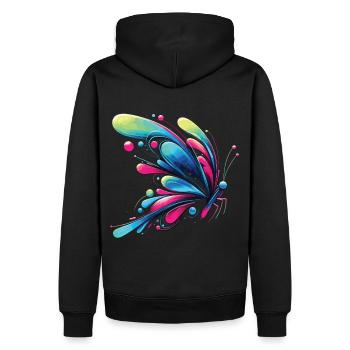 Ailes de rêve : motif de papillon créatif - Sweat à capuche Premium bio Homme - noir - Dos - Nico (187cm)