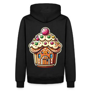 Lebkuchenhaus Fantasie: Cupcake Edition - Männer Premium Bio Hoodie - Schwarz - Hinten - Nico (187cm)