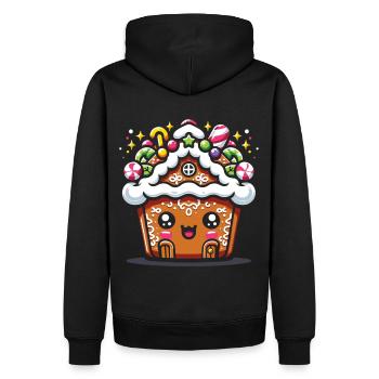 Weihnachtliche Cupcakes Lebkuchenhaus Schürze - Männer Premium Bio Hoodie - Schwarz - Hinten - Nico (187cm)