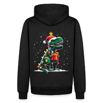 Arbre Rex Noël laid - Sweat à capuche Premium bio Homme - noir - Dos - Nico (187cm)