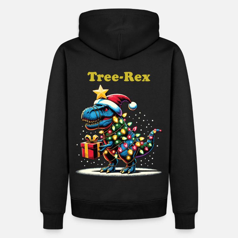 TREE REX DINO Weihnachten Ugly Christmas Geschenk - Männer Premium Bio Hoodie - Schwarz