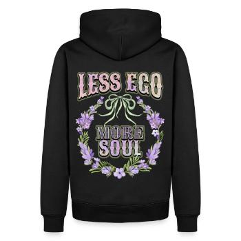 Citation de motivation, citation égoïsme, Couronne de lavande - Sweat à capuche Premium bio Homme - noir - Dos - Nico (187cm)