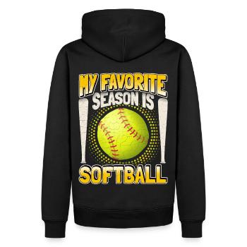 Joueur de softball, dicton sportif drôle - Sweat à capuche Premium bio Homme - noir - Dos - Nico (187cm)