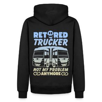 Lustiger Trucker, Spruch, Rentner, Fernfahrer, LKW - Männer Premium Bio Hoodie - Schwarz - Hinten - Nico (187cm)
