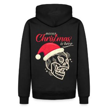 Crâne de Noël crâne, dicton drôle - Sweat à capuche Premium bio Homme - noir - Dos - Nico (187cm)