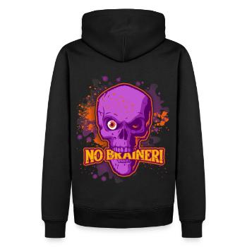 Crâne Dessin Animé, Crâne, Zombies Disant - Sweat à capuche Premium bio Homme - noir - Dos - Nico (187cm)