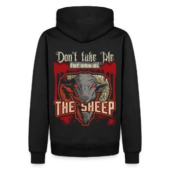 Tête de mouton d’horreur de dessin animé, film d’horreur de mouton disant - Sweat à capuche Premium bio Homme - noir - Dos - Nico (187cm)