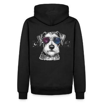 Miniature Schnauzer In Galaxy Sunglasses Space Dog - Männer Premium Bio Hoodie - Schwarz - Hinten - Nico (187cm)