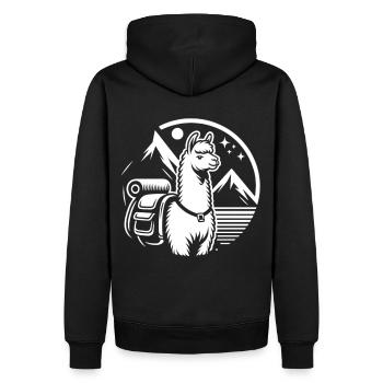 Lama de randonnée simple : Montagnes en vue - Sweat à capuche Premium bio Homme - noir - Dos - Nico (187cm)