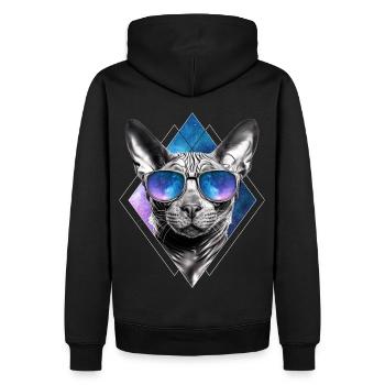 Sphinx Cat Space Glasses Galaxy Sunglasses Cat Mem - Männer Premium Bio Hoodie - Schwarz - Hinten - Nico (187cm)