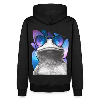 Frog Space Glasses Galaxy Sunglasses Meme - Männer Premium Bio Hoodie - Schwarz - Hinten - Nico (187cm)