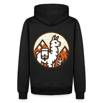 Lama de randonnée simple : Montagnes en vue - Sweat à capuche Premium bio Homme - noir - Dos - Nico (187cm)