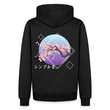 Lofi Aesthetic Sakura Cherry Blossom Tree Japanese - Männer Premium Bio Hoodie - Schwarz - Hinten - Nico (187cm)