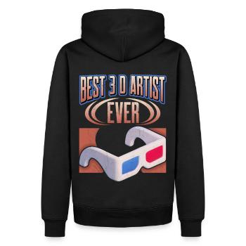 Artiste 3D, dicton drôle avec des lunettes 3D - Sweat à capuche Premium bio Homme - noir - Dos - Nico (187cm)