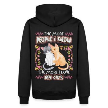 Chat, Chat Sarcastique Qui Dit, Amour De Chat - Sweat à capuche Premium bio Homme - noir - Dos - Nico (187cm)
