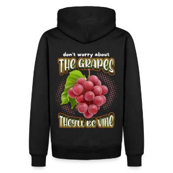 Vin, Raisins, Drôle De Dicton, Jeu De Mots - Sweat à capuche Premium bio Homme - noir - Dos - Nico (187cm)