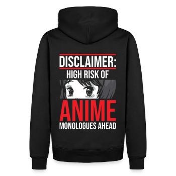 Disclaimer High Risk Of Anime Cool Japanese Otaku - Männer Premium Bio Hoodie - Schwarz - Hinten - Nico (187cm)
