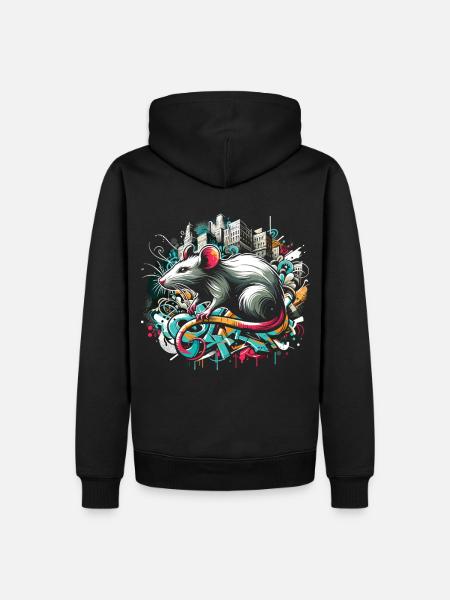Graffiti Rat: Urban Intelligence - Men’s Premium Organic Hoodie - black