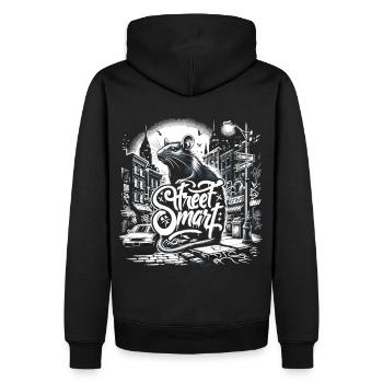 Ratte Straßenkunst - Männer Premium Bio Hoodie - Schwarz - Hinten - Nico (187cm)