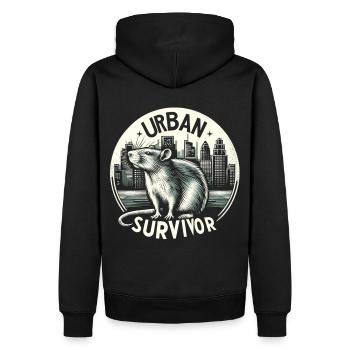 Le rat dans la métropole : la nature sauvage urbaine - Sweat à capuche Premium bio Homme - noir - Dos - Nico (187cm)