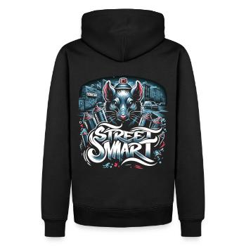 Raat pulvérisateur : la vie citadine dans une débauche de couleurs - Sweat à capuche Premium bio Homme - noir - Dos - Nico (187cm)
