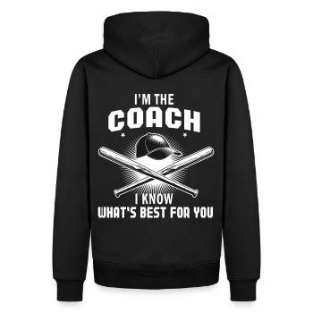 Funny Baseball Coach Game Team Training Sports - Männer Premium Bio Hoodie - Schwarz - Hinten - Nico (187cm)