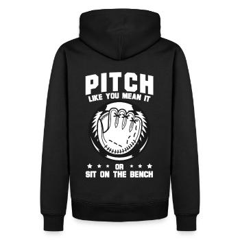 Baseball Pitching Sports Team Coach Training - Männer Premium Bio Hoodie - Schwarz - Hinten - Nico (187cm)