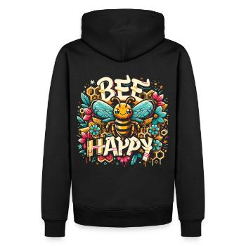 Fleurs et nids d’abeilles : Design d’abeille créatif - Sweat à capuche Premium bio Homme - noir - Dos - Nico (187cm)