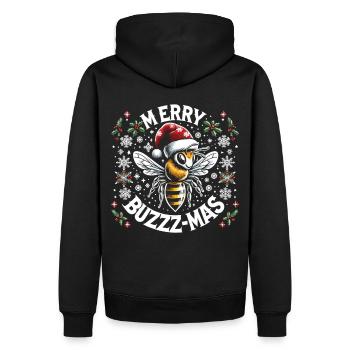 Schneeflocken und Bienenzauber - Männer Premium Bio Hoodie - Schwarz - Hinten - Nico (187cm)