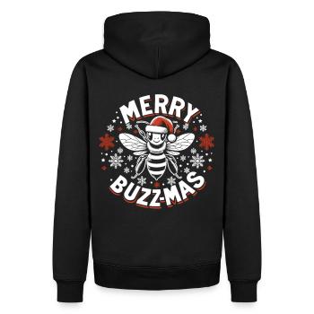 Abeille festive dans la neige - Sweat à capuche Premium bio Homme - noir - Dos - Nico (187cm)