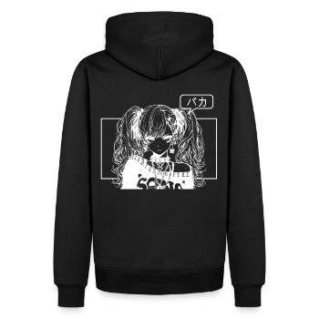 Kawaii Gothic Anime Girl Edgy Grunge Aesthetic Har - Männer Premium Bio Hoodie - Schwarz - Hinten - Nico (187cm)