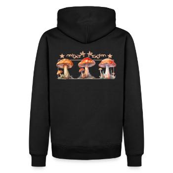 Cottagecore Forest Mushrooms Goblincore Aesthetic - Männer Premium Bio Hoodie - Schwarz - Hinten - Nico (187cm)