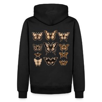 Vintage Butterflies Collection Monarch Cottagecore - Männer Premium Bio Hoodie - Schwarz - Hinten - Nico (187cm)