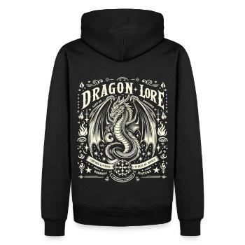 Mythischer Feuerdrache - Männer Premium Bio Hoodie - Schwarz - Hinten - Nico (187cm)