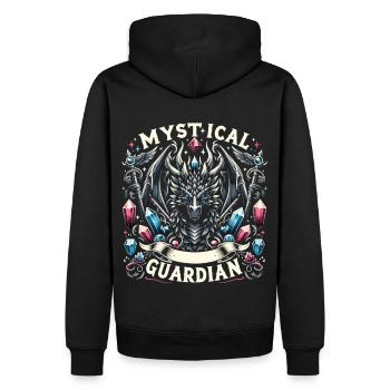 Kristallener Drachenzauber - Männer Premium Bio Hoodie - Schwarz - Hinten - Nico (187cm)